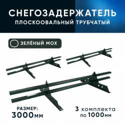 Снегозадержатель ОЦ РПМ-40/20-1-1,5-(1000мм(2 опоры)х3)