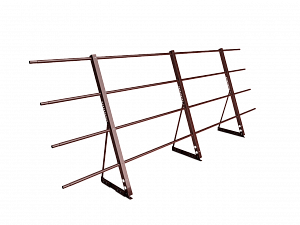 Ограждение кровли на Фальц H=1200мм L=3000мм Zn RAL 3009 (3 Трубы)