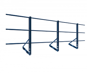 Ограждение ROLLED на Фальцевую кровлю Эконом H=900мм L=3000мм с 1-ой доп. трубой		
