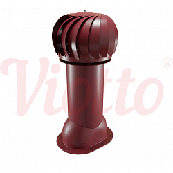 Труба вентиляционная для готовой мягкой и фальцевой кровли c турбодефлектором неутепленная d=150-650 Viotto красный (RAL 3005)