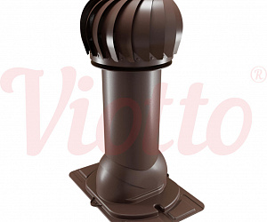 Труба вентиляционная с универсальным проходным элементом c турбодефлектором утепленная d=150-650 Viotto коричневый (RAL 8017)
