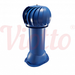 Труба вентиляционная для металлочерепицы c турбодефлектором утепленная d=110-550 Viotto сигнально-синий (RAL 5005)