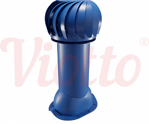 Труба вентиляционная для металлочерепицы c турбодефлектором утепленная d=110-550 Viotto сигнально-синий (RAL 5005)