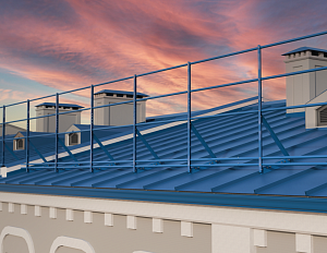 Ограждение кровли ROLLED Оптимальное на Фальцевую кровлю H=1200 L=2000мм со снегозадержанием с 1-ой доп.трубой