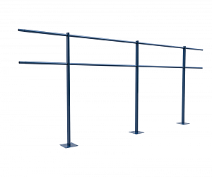 Ограждение кровли ROLLED парапетное сварное H=1200мм L=3000мм с 2-я трубами