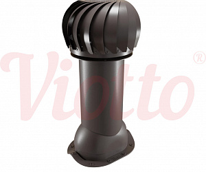 Труба вентиляционная для металлочерепицы c турбодефлектором неутепленная d=125-650 Viotto серо-коричневый (RAL 8019)