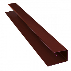 Планка завершающая, длина 1.25 м, Полимерное покрытие, RAL 8017 (Шоколадно-коричневый)