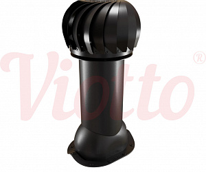 Труба вентиляционная для металлочерепицы c турбодефлектором неутепленная d=110-550 Viotto черный (RAL 9005)