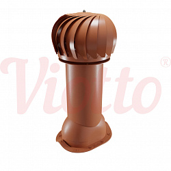 Труба вентиляционная для металлочерепицы c турбодефлектором неутепленная d=125-650 Viotto медно-коричневый (RAL 8004)