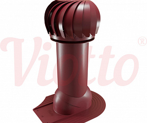 Труба вентиляционная для мягкой кровли при монтаже c турбодефлектором неутепленная d=110-550 Viotto красный (RAL 3005)