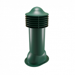 Труба вентиляционная для готовой мягкой и фальцевой кровли неутепленная d=110-550 Viotto зеленый (RAL 6005)