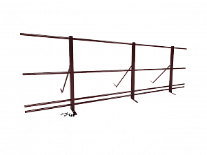 Ограждение кровли упрощенное со снегозадержанием H=900мм L=3000мм Zn RAL 3005