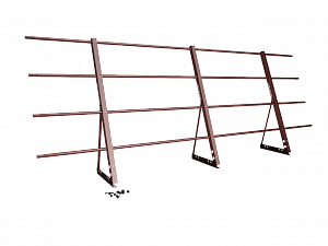 Ограждение кровли H=1200мм L=3000мм Эконом RAL 3009 (3 Трубы)