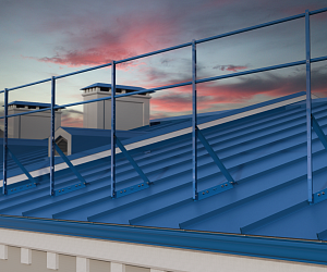 Ограждение кровли ROLLED Оптимальное на Фальцевую кровлю H=1200мм L=3000мм с 2-я трубами