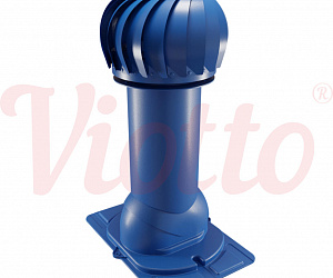 Труба вентиляционная с универсальным проходным элементом c турбодефлектором неутепленная d=150-650 Viotto сигнально-синий (RAL 5005)