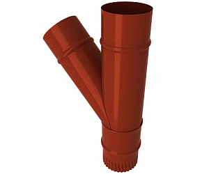 Тройник водостока, диаметр 110 мм, Порошковое покрытие, RAL 3011 (Коричнево-красный) 