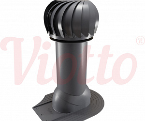 Труба вентиляционная для мягкой кровли при монтаже c турбодефлектором утепленная d=110-550 Viotto серый (RAL 7024)