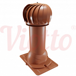 Труба вентиляционная с универсальным проходным элементом c турбодефлектором утепленная d=150-650 Viotto медно-коричневый (RAL 8004)