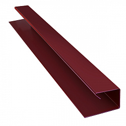 Планка завершающая, длина 1.25 м, Порошковое покрытие, RAL 3005 (Винно-красный)