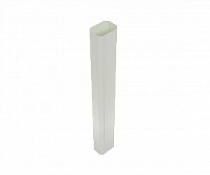 Труба водосточная прямоугольная, длина 2.5 м., RAL 9010 (Белый)