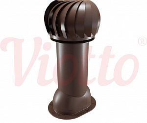 Труба вентиляционная для готовой мягкой и фальцевой кровли c турбодефлектором неутепленная d=110-550 Viotto коричневый (RAL 8017)