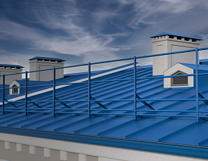 Ограждение кровли ROLLED Оптимальное на Фальцевую кровлю H=900 L=3000мм со снегозадержанием с 1-ой доп.трубой