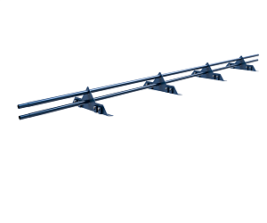 Снегозадержатель ROLLED на Фальцевую кровлю ROLLED ХК с круглой трубой d25мм L=3000мм (4 опоры 2мм)