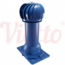 Труба вентиляционная с универсальным проходным элементом c турбодефлектором неутепленная d=125-650 Viotto сигнально-синий (RAL 5005)