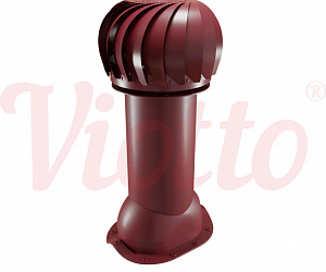 Труба вентиляционная для металлочерепицы c турбодефлектором неутепленная d=125-650 Viotto красный (RAL 3005)
