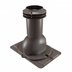 Выход вентиляции канализации с универсальным проходным элементом Viotto серо-коричневый (RAL 8019)