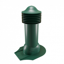 Труба вентиляционная для мягкой кровли при монтаже неутепленная d=150-650 Viotto зеленый (RAL 6005)