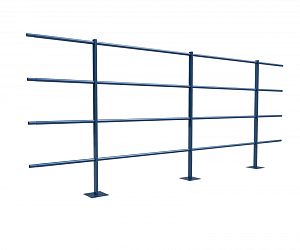 Ограждение кровли ROLLED парапетное сварное H=1200мм L=3000мм с 4-я трубами