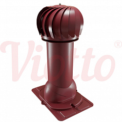 Труба вентиляционная с универсальным проходным элементом c турбодефлектором утепленная d=110-550 Viotto красный (RAL 3005)