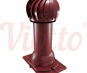 Труба вентиляционная с универсальным проходным элементом c турбодефлектором утепленная d=110-550 Viotto красный (RAL 3005)