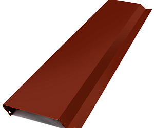 Отлив для цоколя фундамента, длина 1.25 м, Порошковое покрытие, RAL 3011 (Коричнево-красный) 