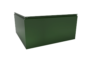 Угловая кассета 1740х530 закрытого типа, толщина 1,2 мм, RAL 6002 (Лиственно-зеленый)