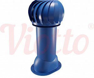 Труба вентиляционная для готовой мягкой и фальцевой кровли c турбодефлектором неутепленная d=110-550 Viotto сигнально-синий (RAL 5005)