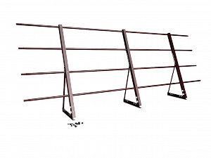 Ограждение кровли H=1200мм L=3000мм Zn RAL 3005 (3 Трубы)