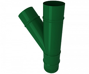 Тройник водостока, диаметр 150 мм, Порошковое покрытие, RAL 6005 (Зеленый мох)