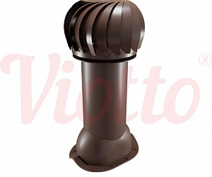 Труба вентиляционная для металлочерепицы c турбодефлектором утепленная d=125-650 Viotto коричневый (RAL 8017)