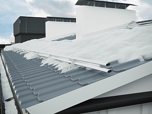 Снегозадержатель трубчатый ОЦ РОЛЛЕД+ с плоскоовальной трубой d45/25мм L=3000мм (3 опоры 2мм)