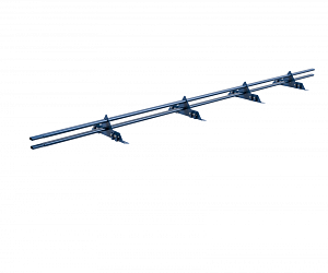 Снегозадержатель трубчатый DECO на Фальцевую кровлю ХК с плоскоовальной трубой d40/20мм L=3000мм (4 опоры 1,5мм)	