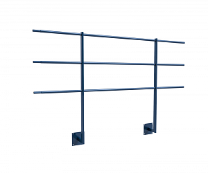 Ограждение кровли ROLLED парапетное сварное угловое H=1200мм L=2000мм с 3-я трубами