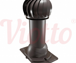 Труба вентиляционная с универсальным проходным элементом c турбодефлектором неутепленная d=150-650 Viotto серо-коричневый (RAL 8019)