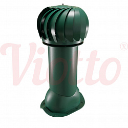 Труба вентиляционная для металлочерепицы c турбодефлектором неутепленная d=150-650 Viotto зеленый (RAL 6005)