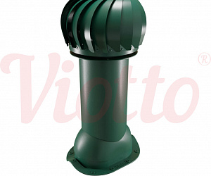 Труба вентиляционная для металлочерепицы c турбодефлектором неутепленная d=150-650 Viotto зеленый (RAL 6005)