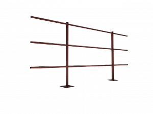 Ограждение кровли парапетное H=900мм L=2000мм RAL 3009 3 трубы (Тип 1)