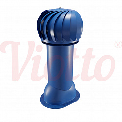 Труба вентиляционная для готовой мягкой и фальцевой кровли c турбодефлектором утепленная d=110-550 Viotto сигнально-синий (RAL 5005)