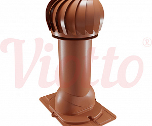 Труба вентиляционная с универсальным проходным элементом c турбодефлектором утепленная d=110-550 Viotto медно-коричневый (RAL 8004)