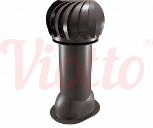 Труба вентиляционная для готовой мягкой и фальцевой кровли c турбодефлектором утепленная d=110-550 Viotto серо-коричневый (RAL 8019)